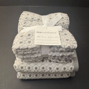 6pc ECOEXISTENCE Eco-Melange Quick Dry Bath Towel Set - Zero Twist Loops - Gray